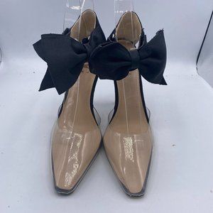 Women Clear T Strap Pointed Toe High Heels Dress Pumps Sandals
